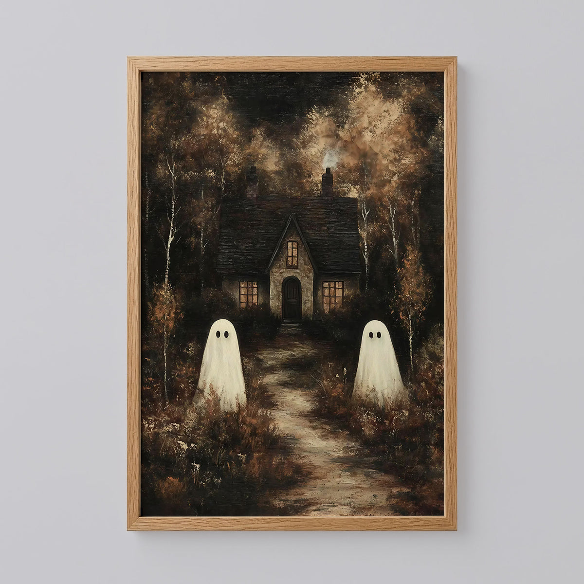 Ghosts in Dark Forest Gothic Print