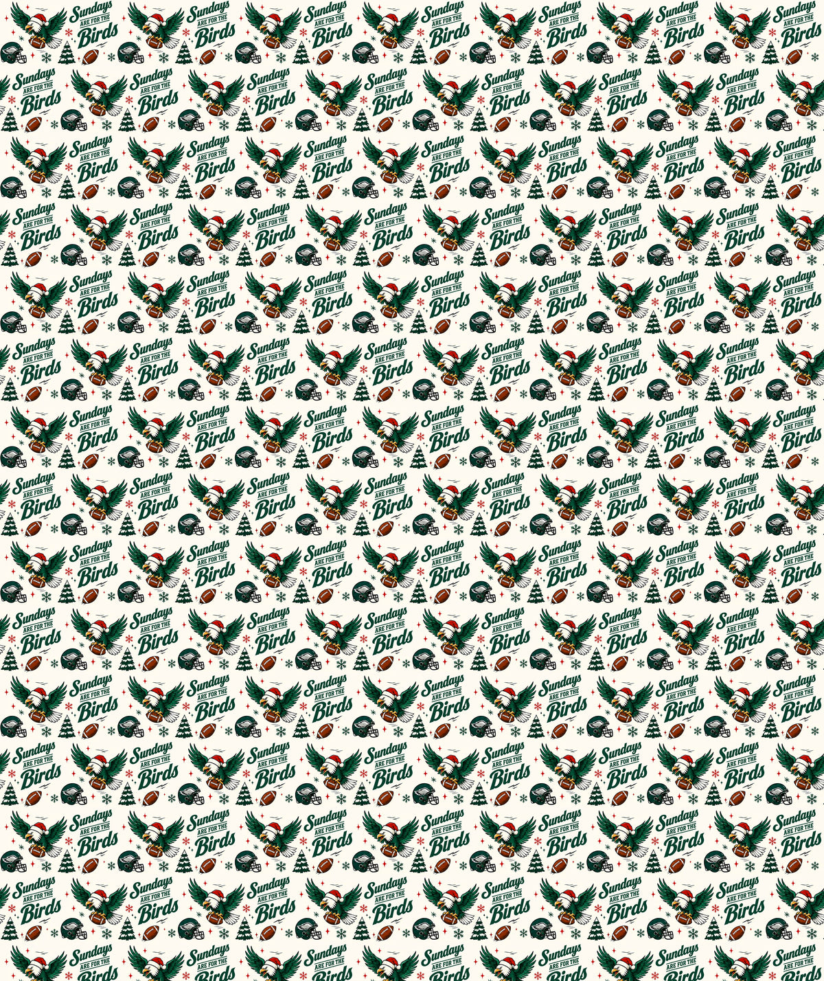 Cream Birds Eagle Football Wrapping Paper – Gift Wrap for Fans
