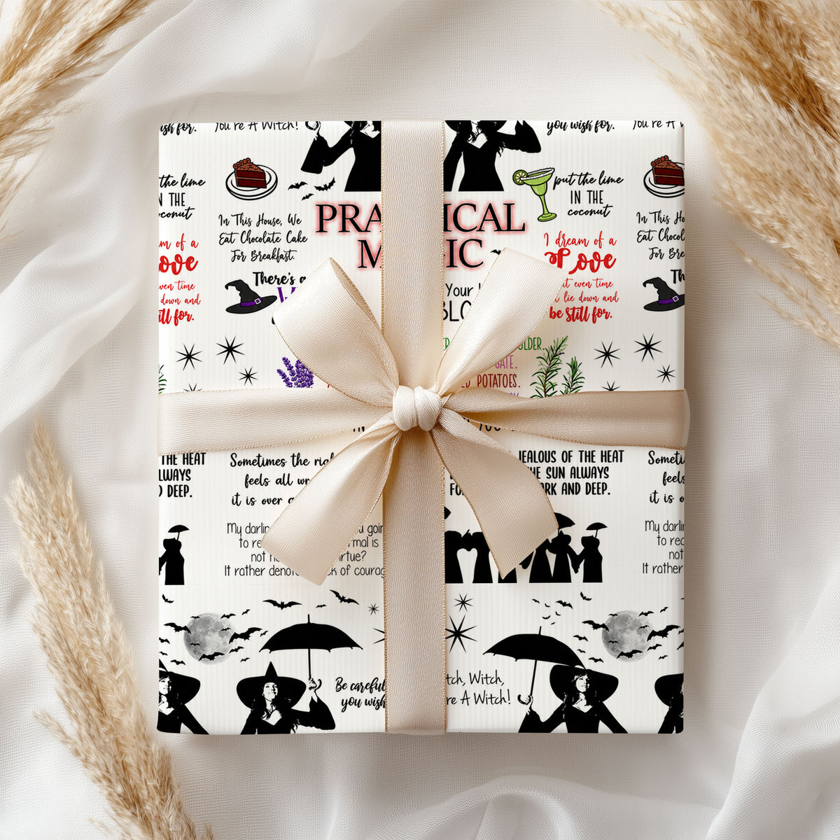 White Quotes Practical Magic Wrapping Paper – Gift Wrap for Fans
