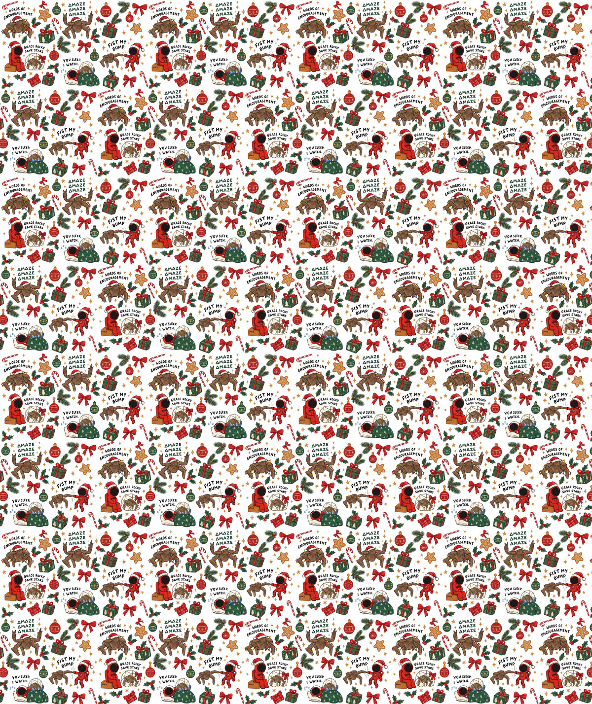 White Astronaut Project Hail Mary Wrapping Paper – Christmas Gift Wrap for Fans