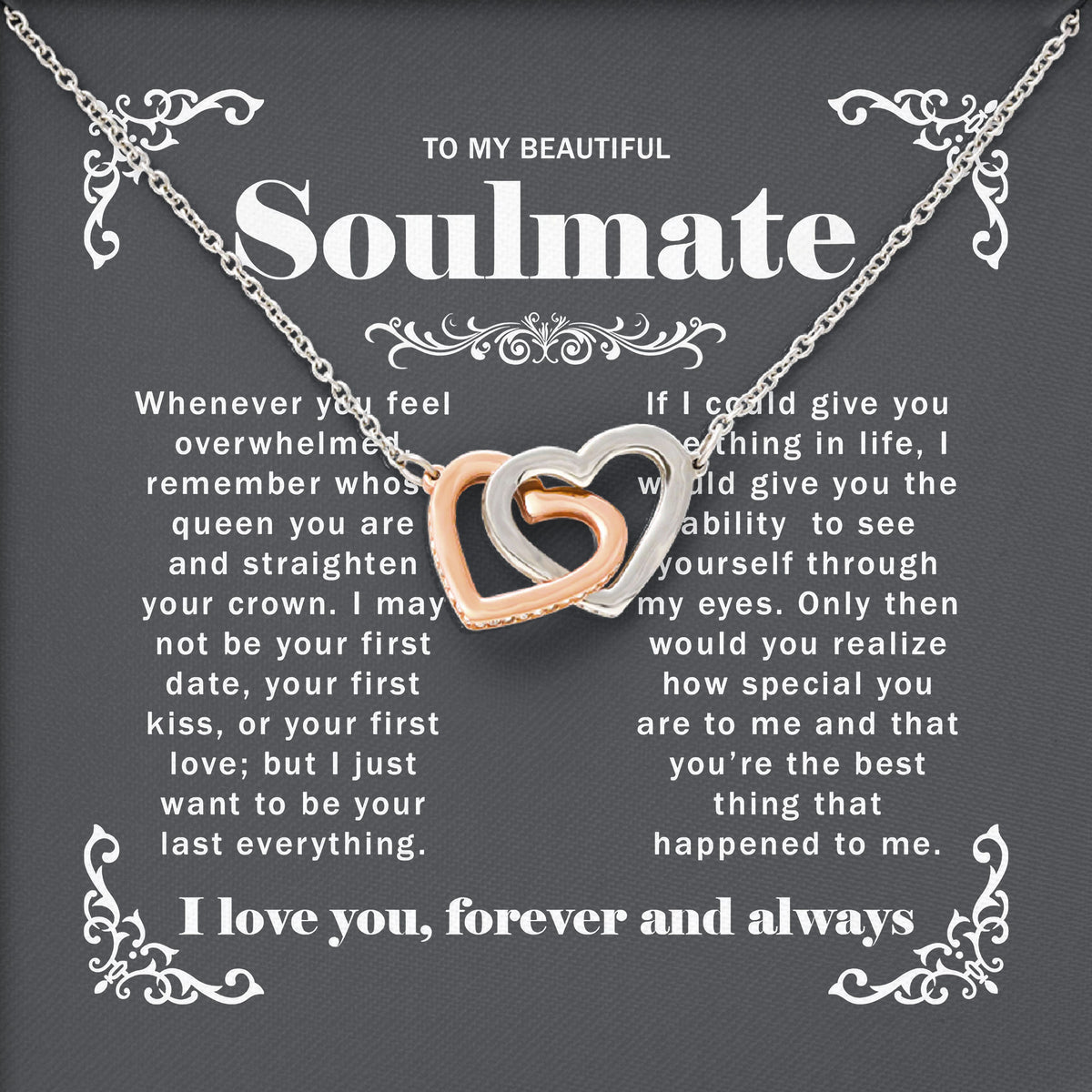 To My Beautiful Soulmate Necklace Meaningful Romantic Gift for Girlfriend, Fiancée