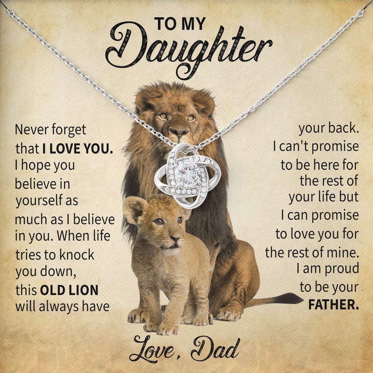 To My Daughter Love Necklace Gift From Dad