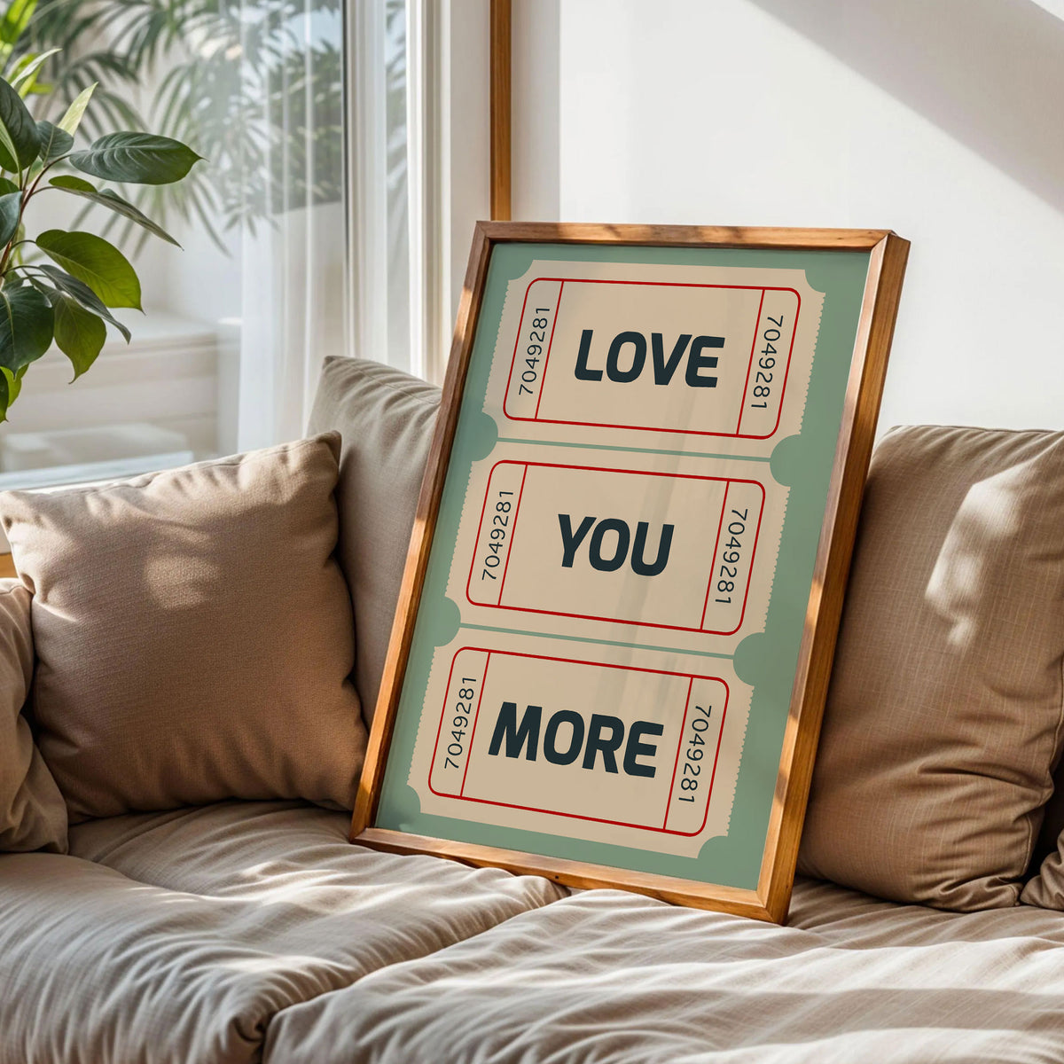 Retro Love Ticket Wall Art