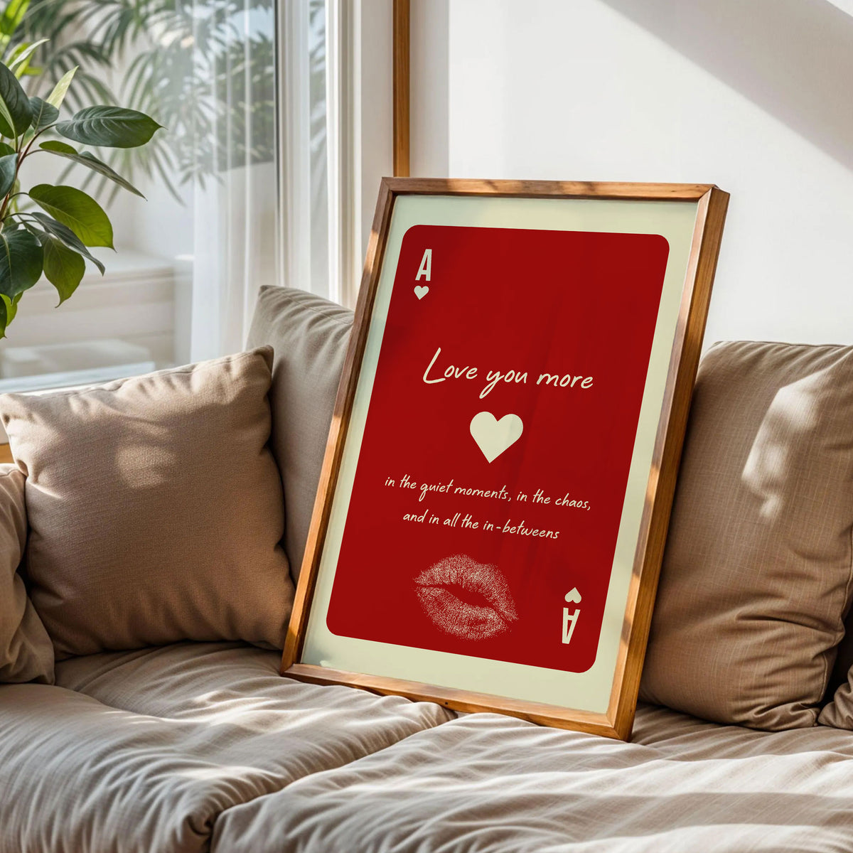 Love You More Playing Card Wall Art