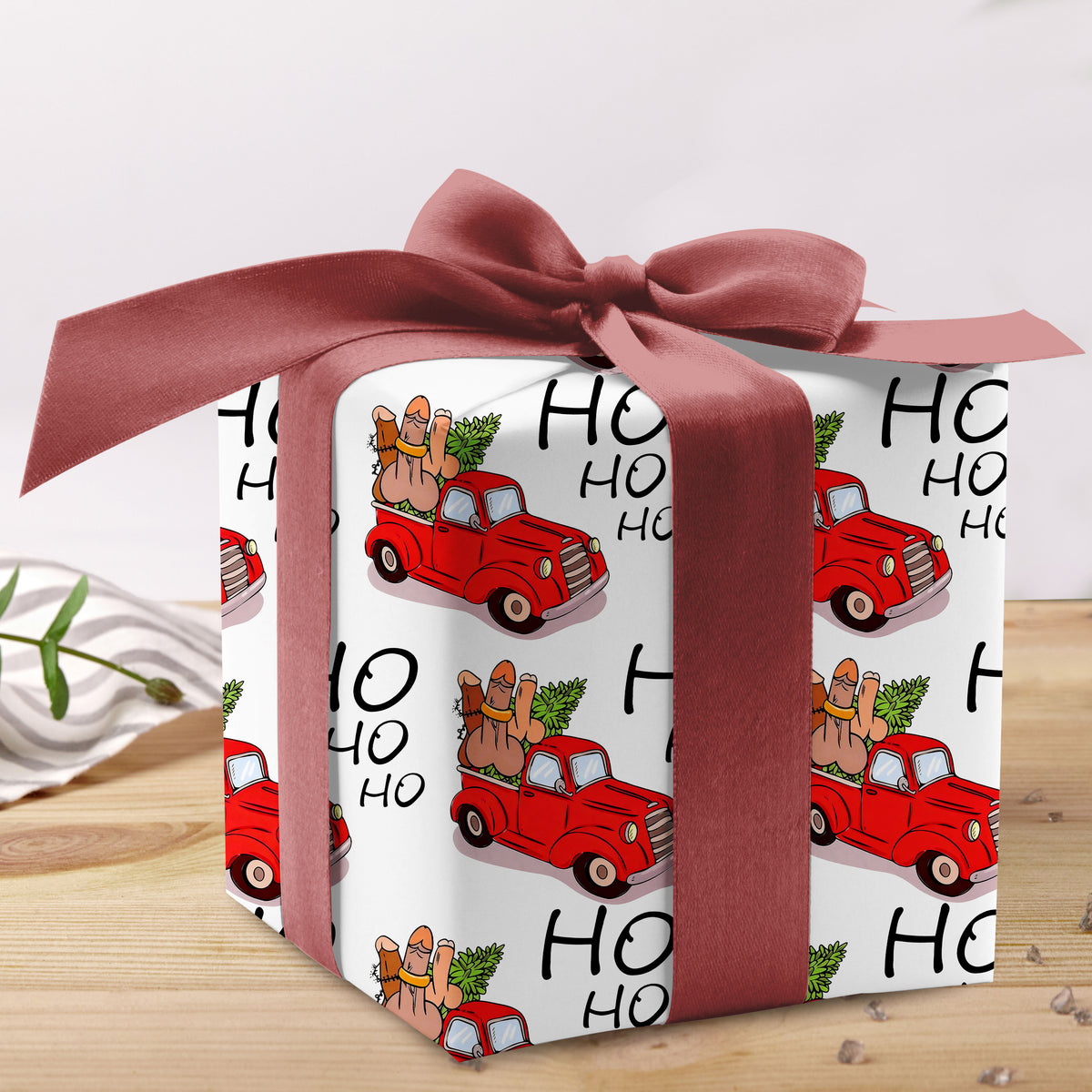 Funny Santa Ho Ho Ho Wrapping Paper
