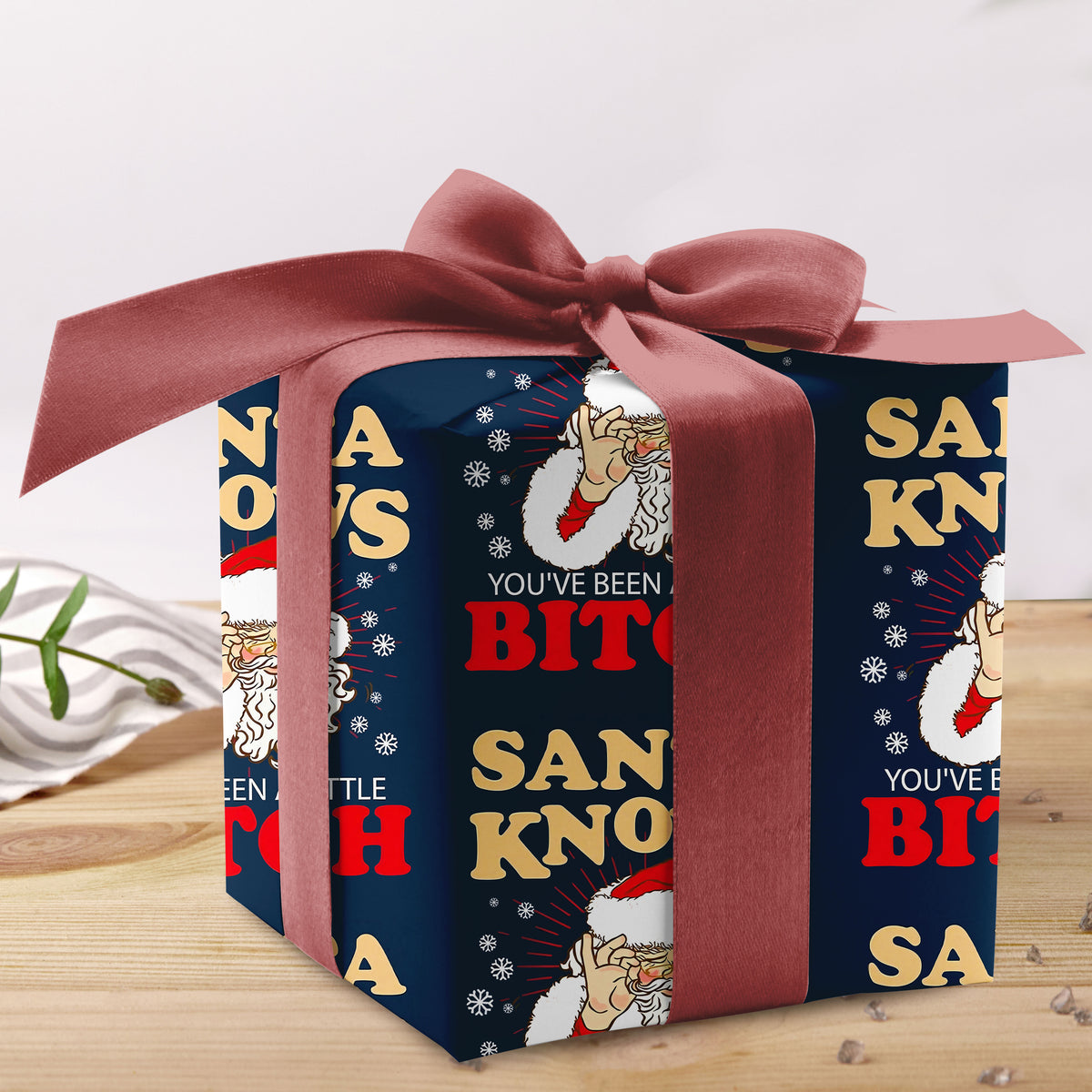 Santa Knows Christmas Wrapping Paper Rolls