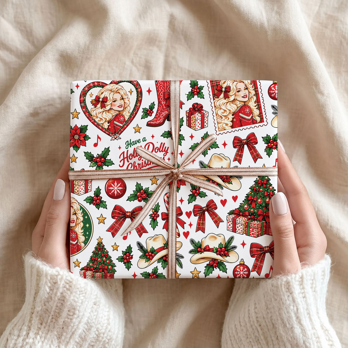 Vintage Dolly Parton Wrapping Paper – Christmas Gift Wrap for Fans