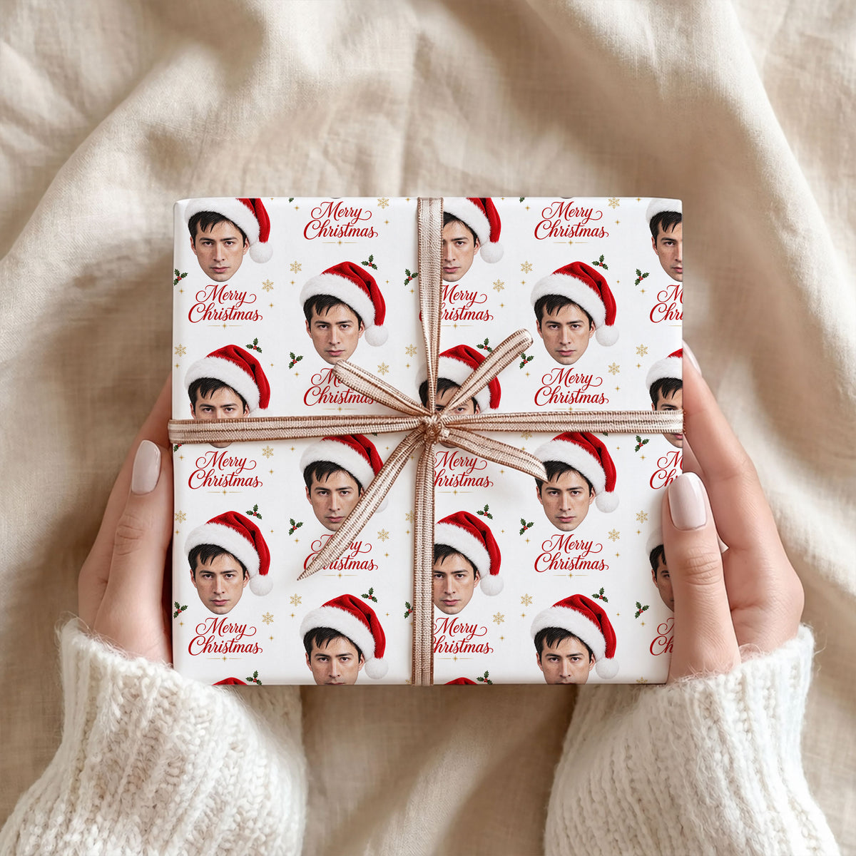 White Santa Hat 2 Heated Rivalry Wrapping Paper – Christmas Gift Wrap for Fans