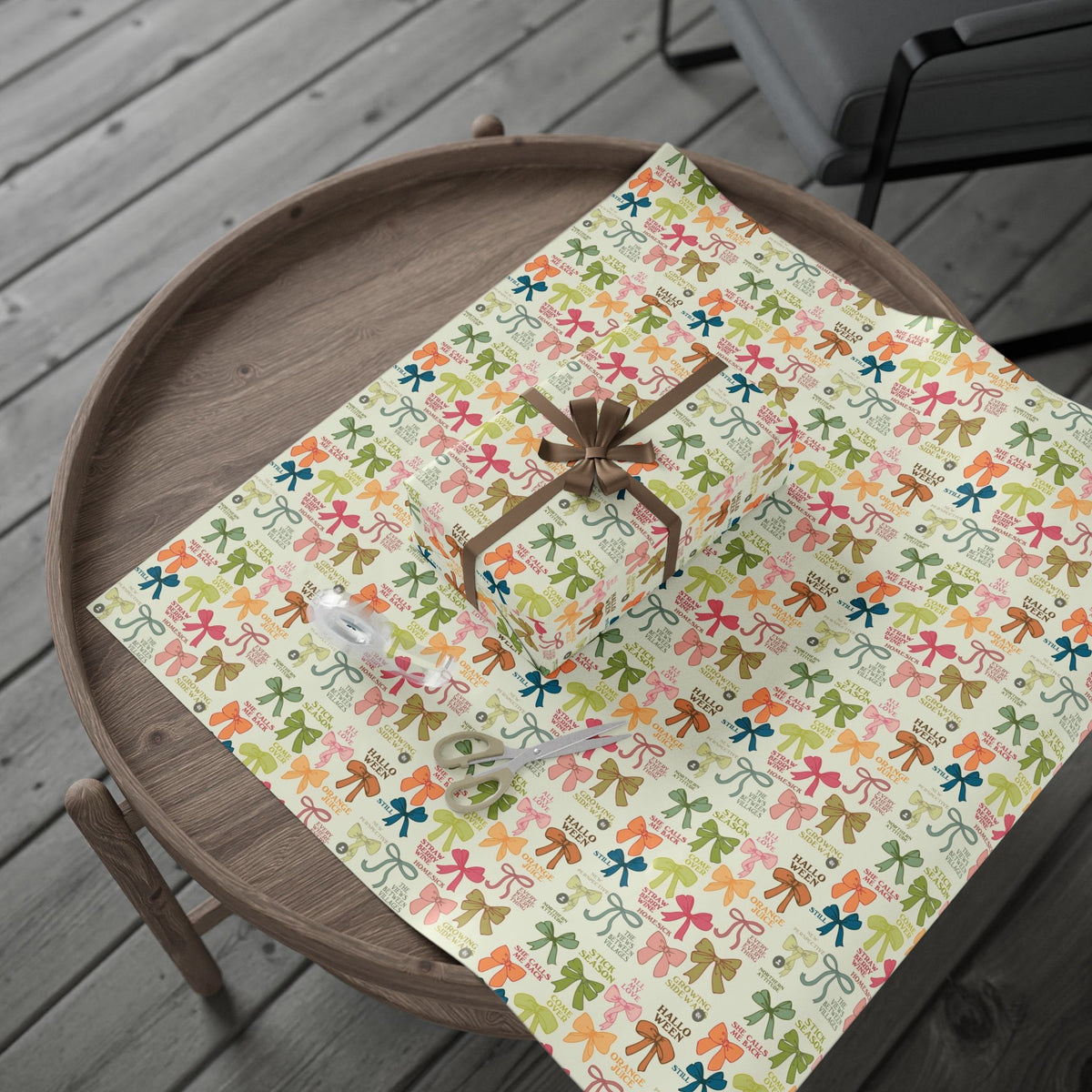 Cream Bows Lyrics Noah Kahan Wrapping Paper – Vermont Woodsy Holiday Paper for Gifts