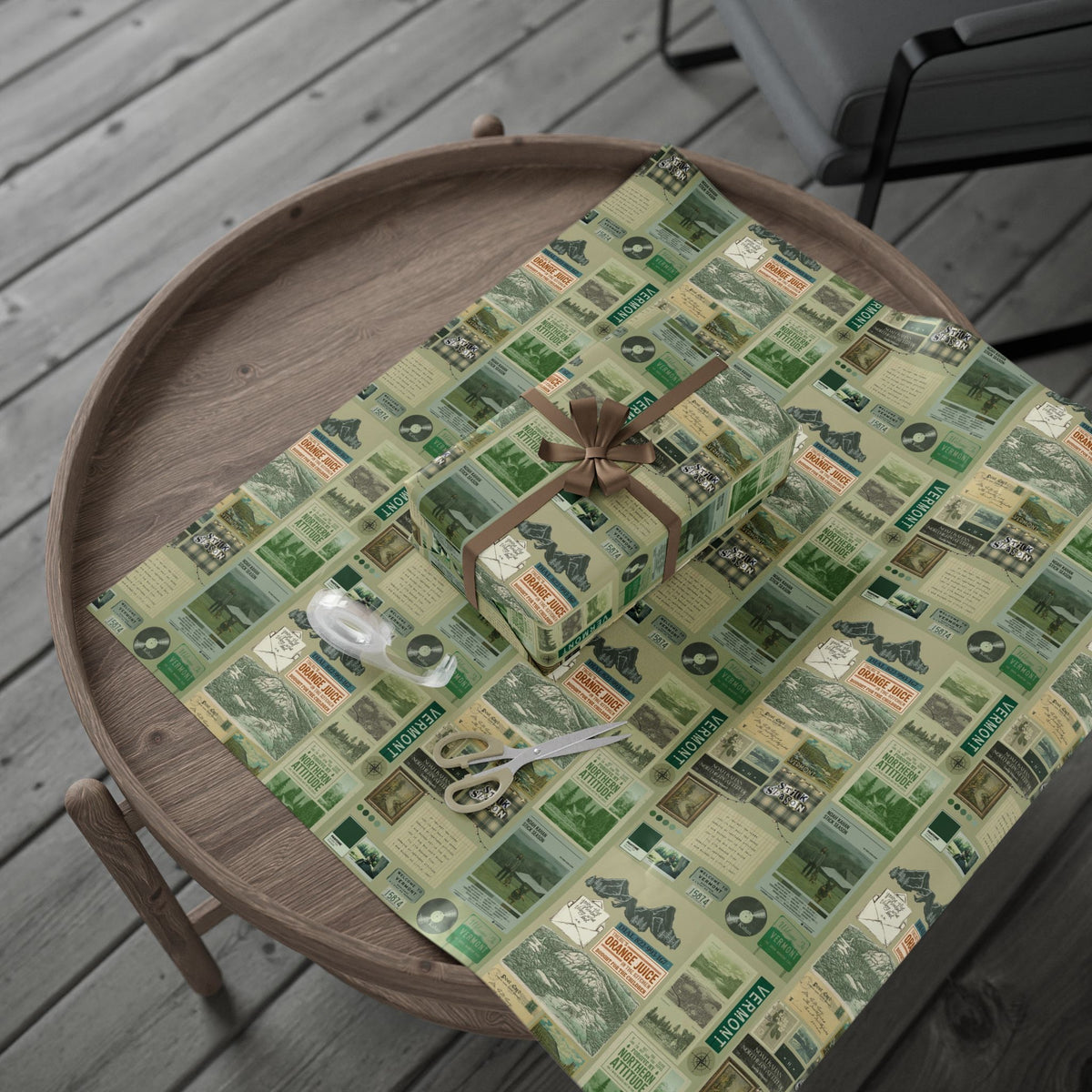 Green Vermont Postcards Noah Kahan Wrapping Paper – Stick Season Gift Wrap