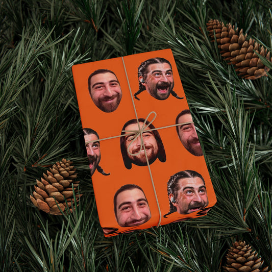 Orange Faces Noah Kahan Wrapping Paper – Stick Season Gift Wrap
