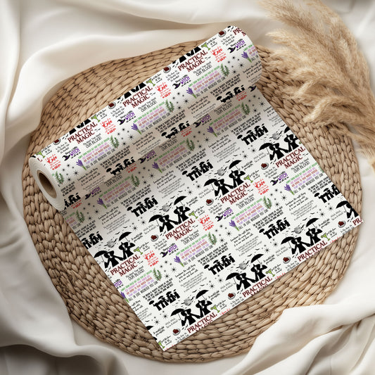 White Quotes Practical Magic Wrapping Paper – Gift Wrap for Fans
