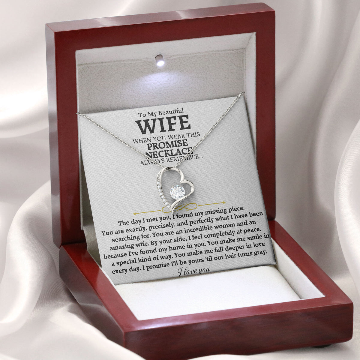 To My Beautiful Wife with Message Card and Gift Box for Wife Soulmate Girlfriend