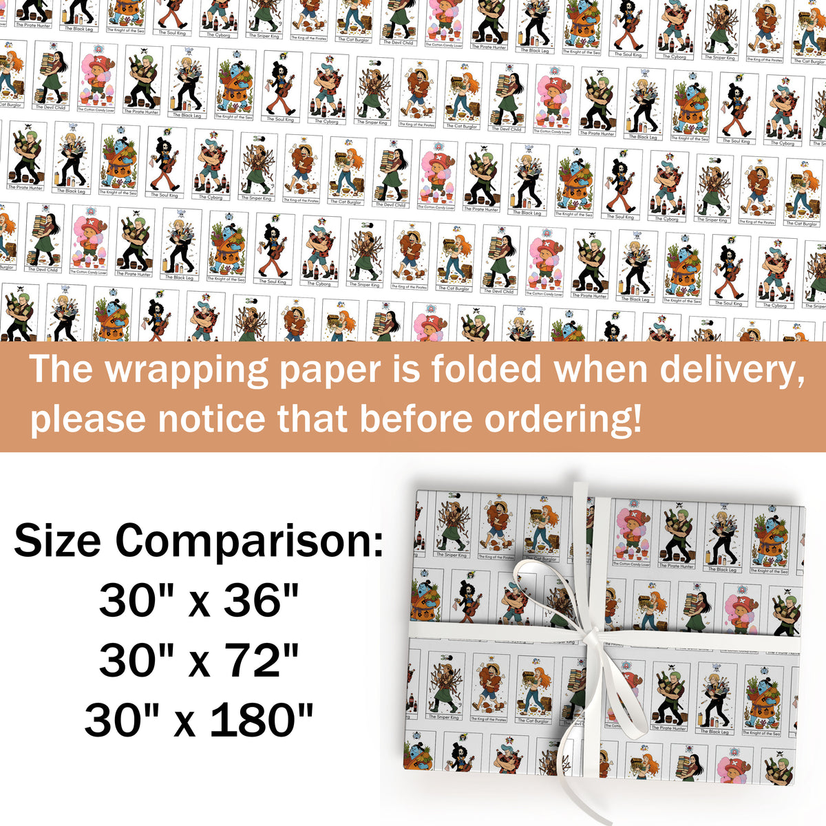 One Piece Wrapping Paper Sheet