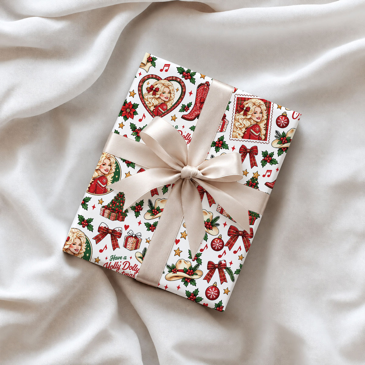 Vintage Dolly Parton Wrapping Paper – Christmas Gift Wrap for Fans