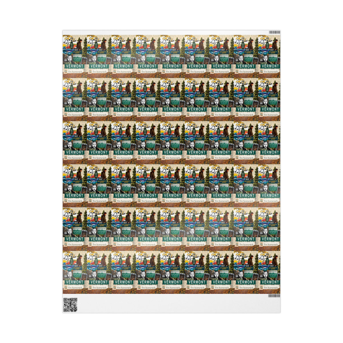 Colorful Vermont Homesick Collage Noah Kahan Wrapping Paper – Folk Indie Music Fan Gift