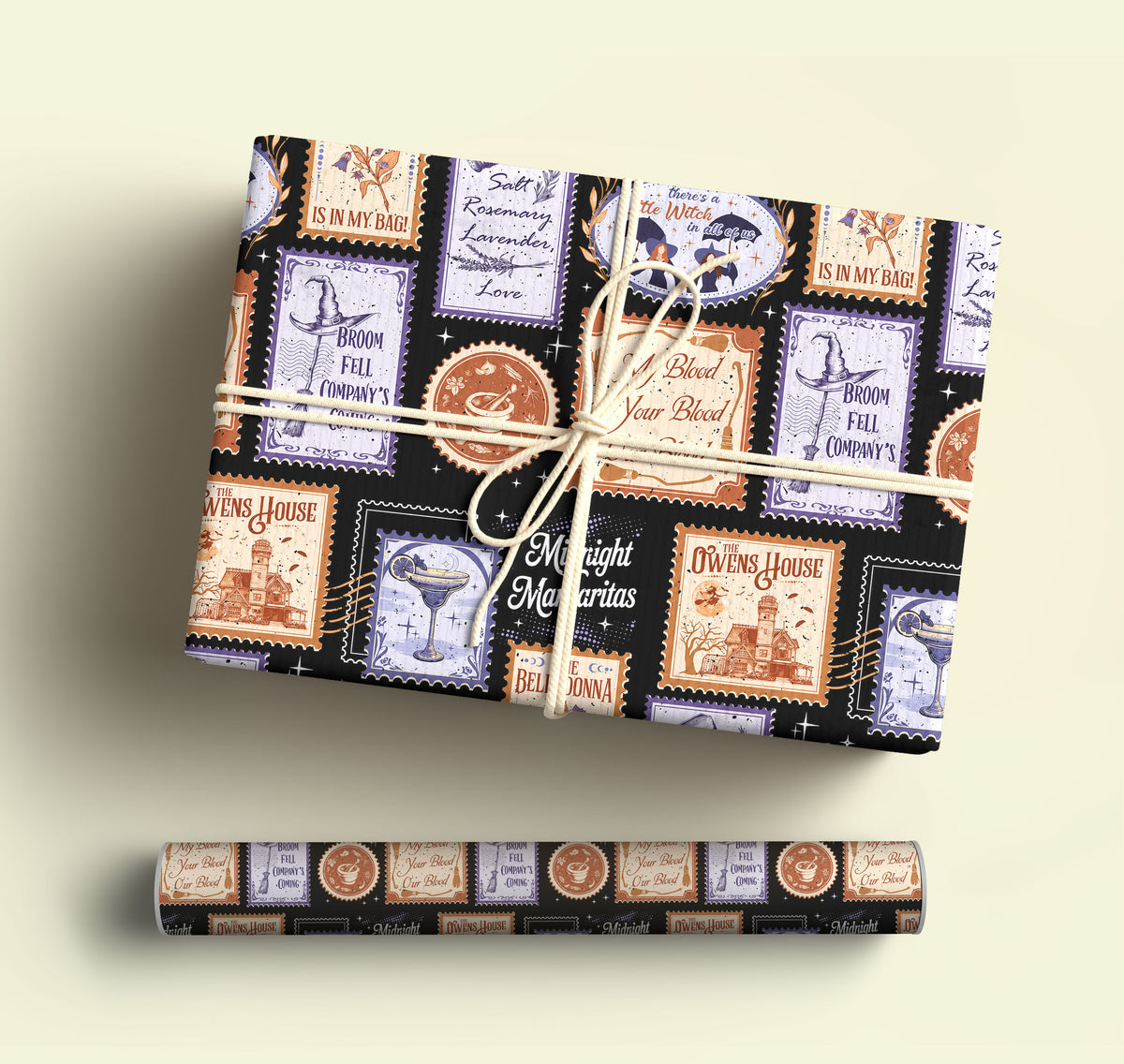Black Stamps Practical Magic Wrapping Paper – Gift Wrap for Fans