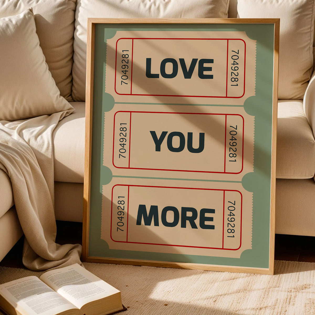 Retro Love Ticket Wall Art