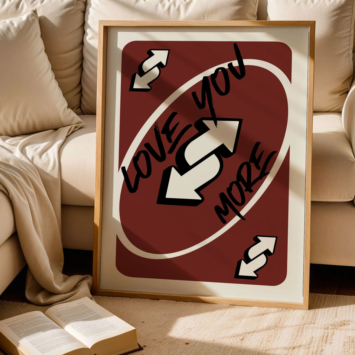 Brown Love You More Typography Poster