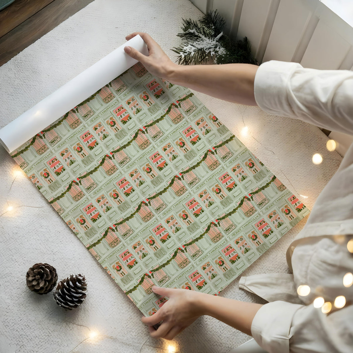 Red Gift Wrap Paper for Xmas Winter Holiday Gifts Crafts Party Decoration