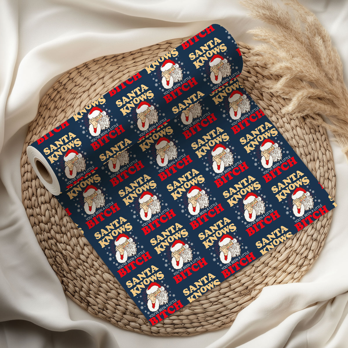 Santa Knows Christmas Wrapping Paper Rolls