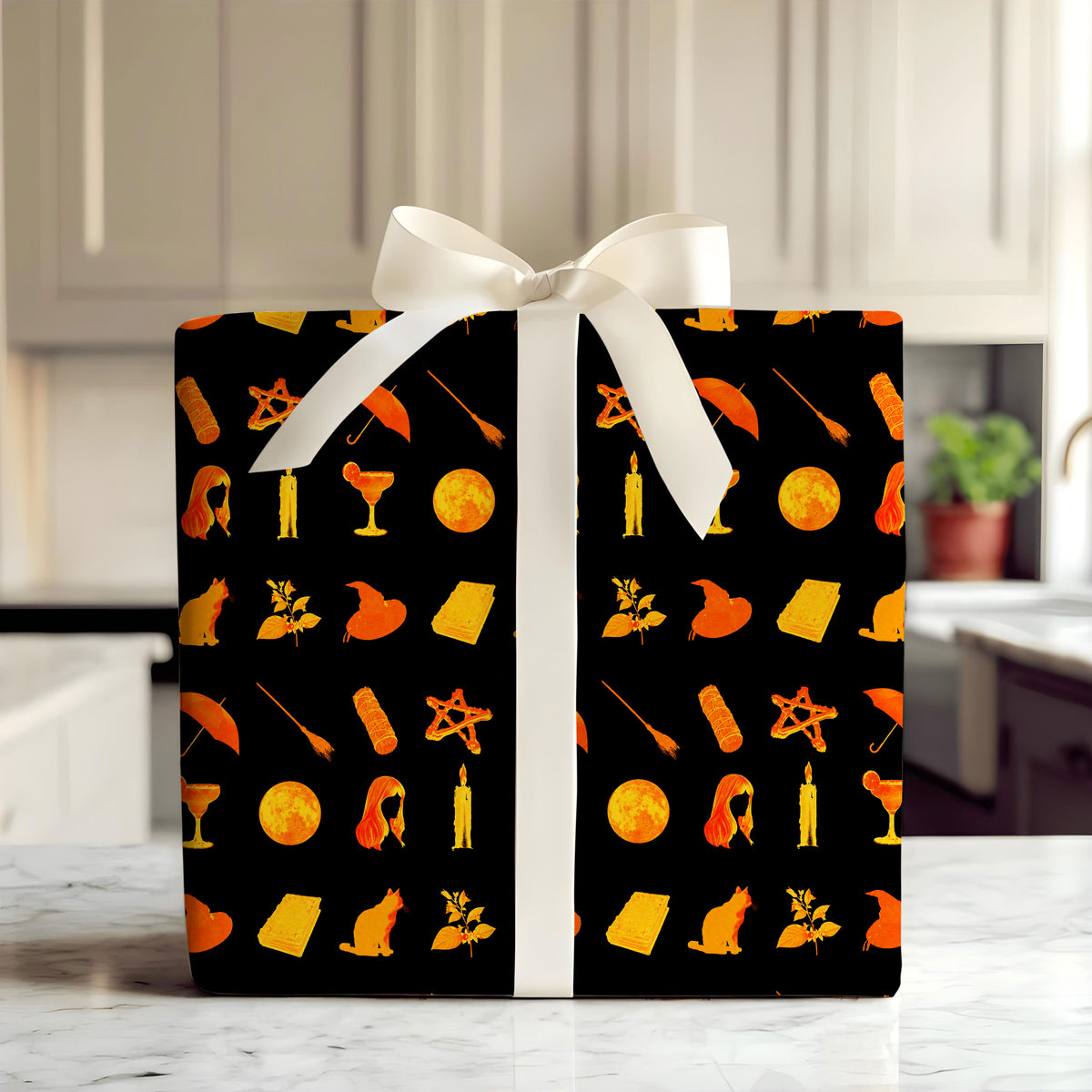 Black Orange Practical Magic Wrapping Paper – Gift Wrap for Fans
