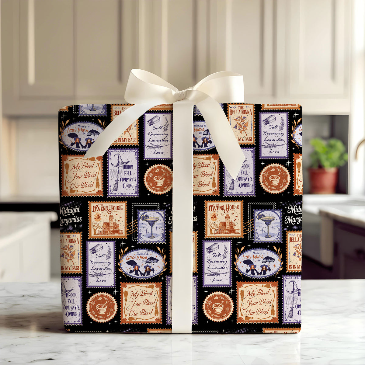Black Stamps Practical Magic Wrapping Paper – Gift Wrap for Fans