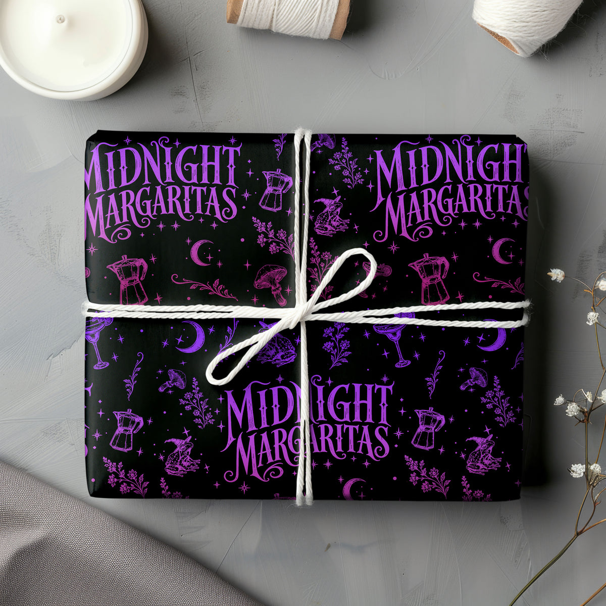 Midnight Margaritas Purple Practical Magic Wrapping Paper – Gift Wrap for Fans