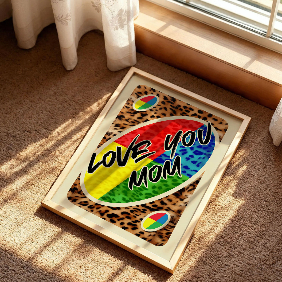 Love You Mom UNO Leopard Poster