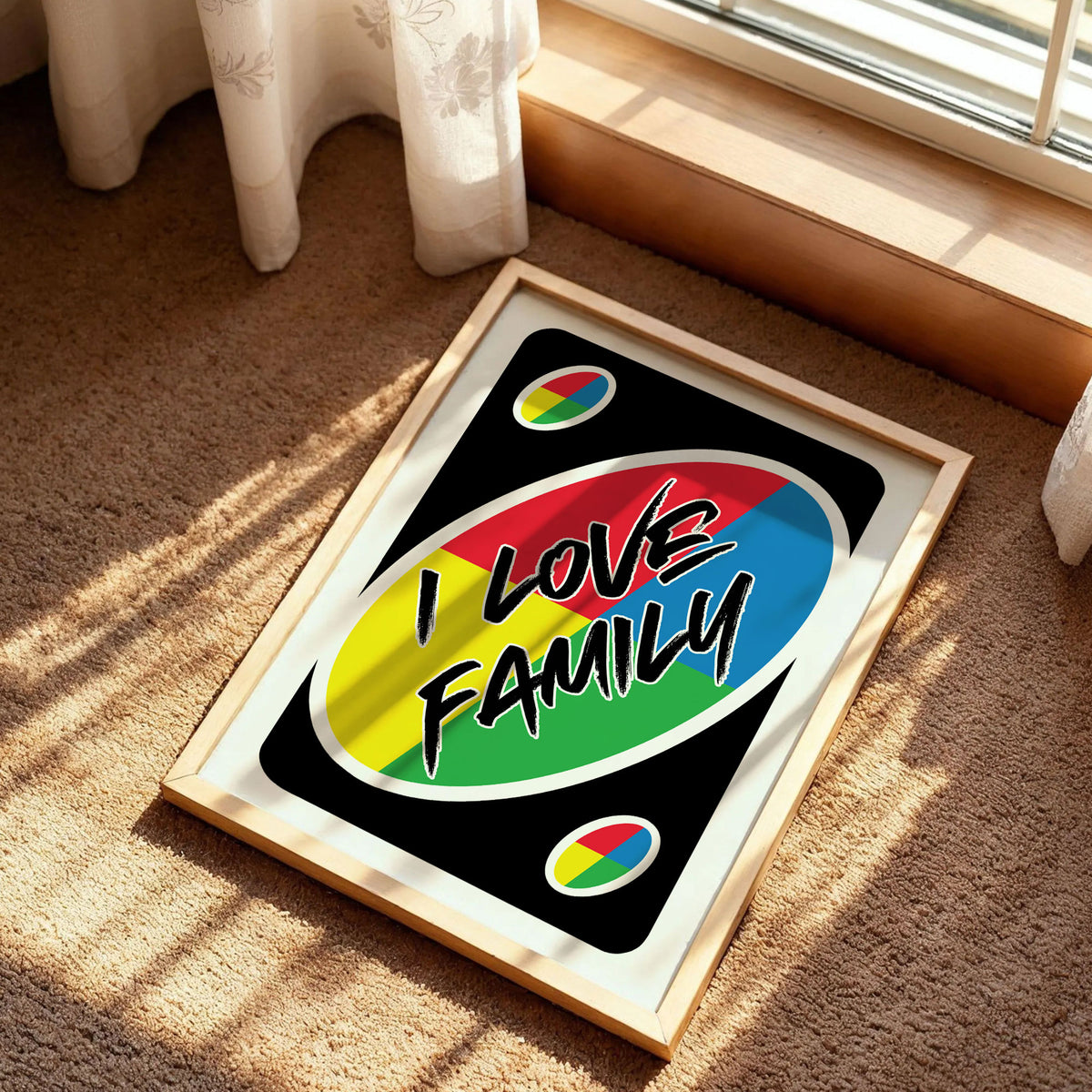 I Love Family UNO Style Print