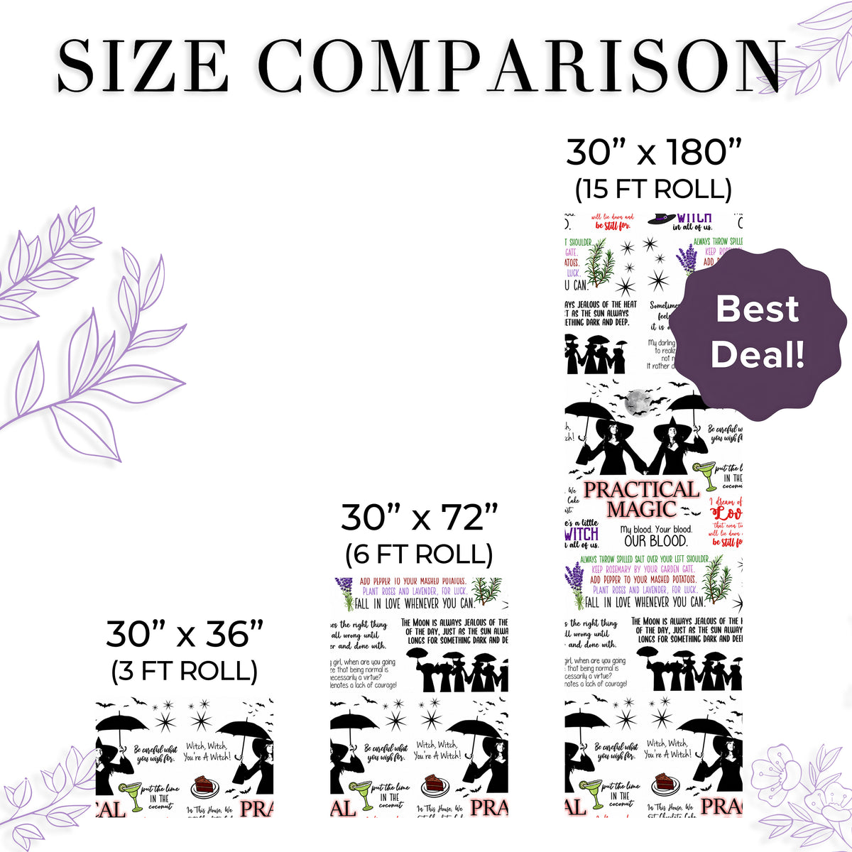White Quotes Practical Magic Wrapping Paper – Gift Wrap for Fans