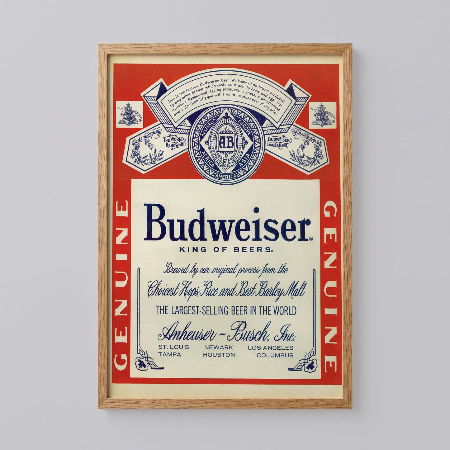 Vintage Boston Bruins Budweiser Advertising Poster