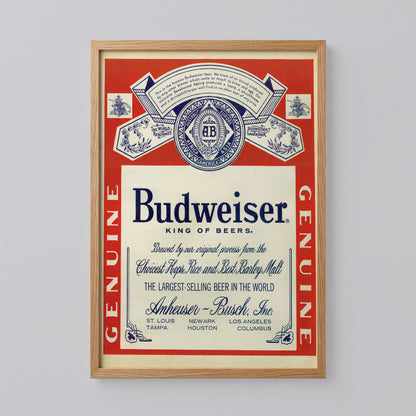 Vintage Boston Bruins Budweiser Advertising Poster