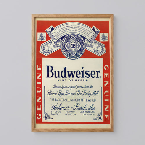 Vintage Boston Bruins Budweiser Advertising Poster