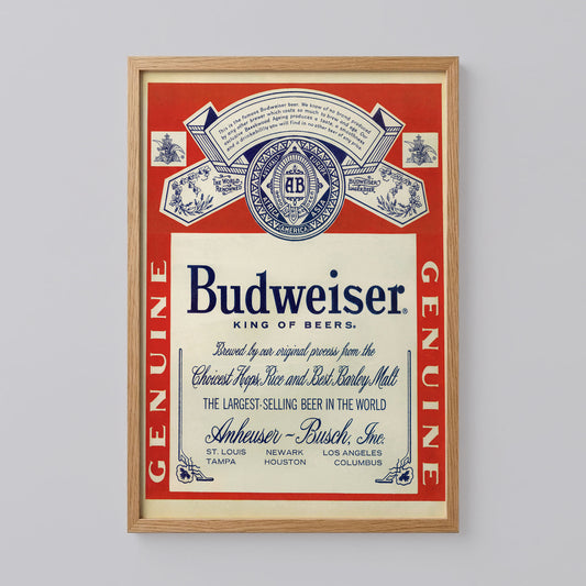 Vintage Boston Bruins Budweiser Advertising Poster