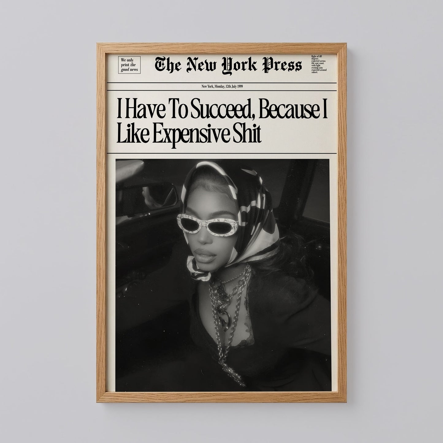 Trendy Newspaper Print Art