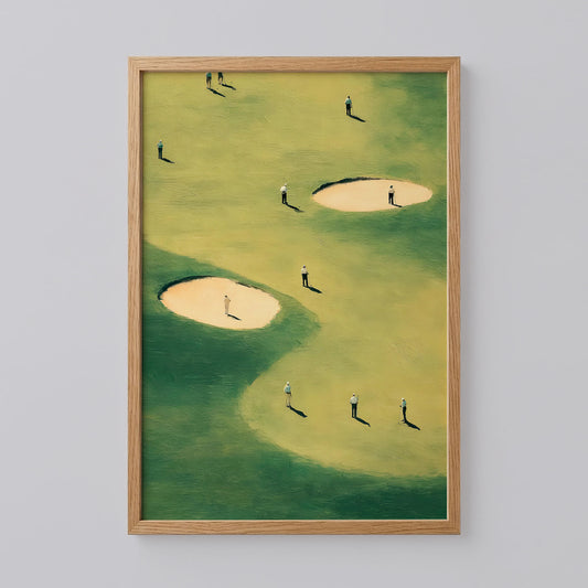 Tiny Golfers Abstract Poster