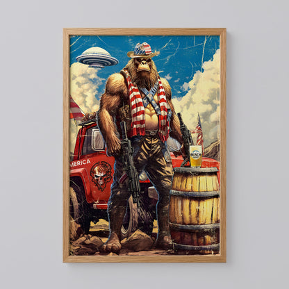 Bigfoot Cowboy Poster