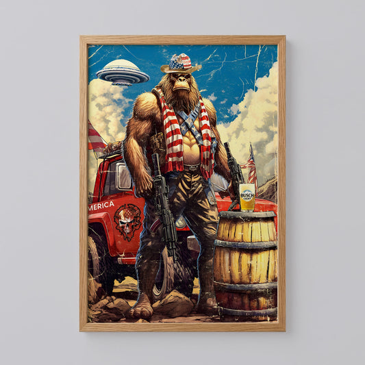 Bigfoot Cowboy Poster