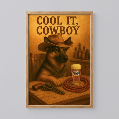Cowboy Dog Beer Poster