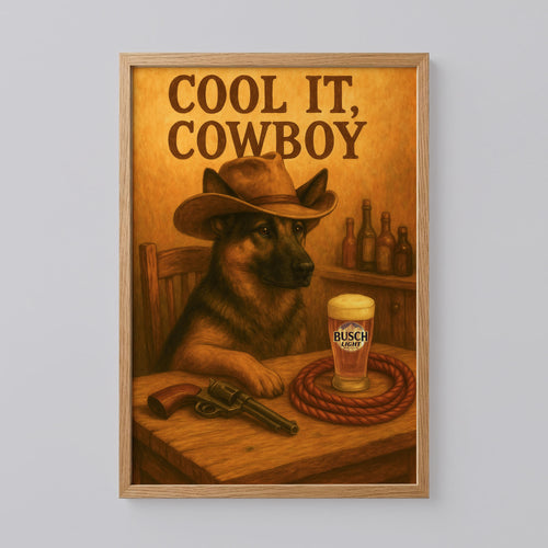 Cowboy Dog Beer Poster