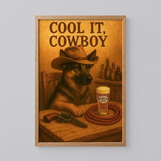 Cowboy Dog Beer Poster