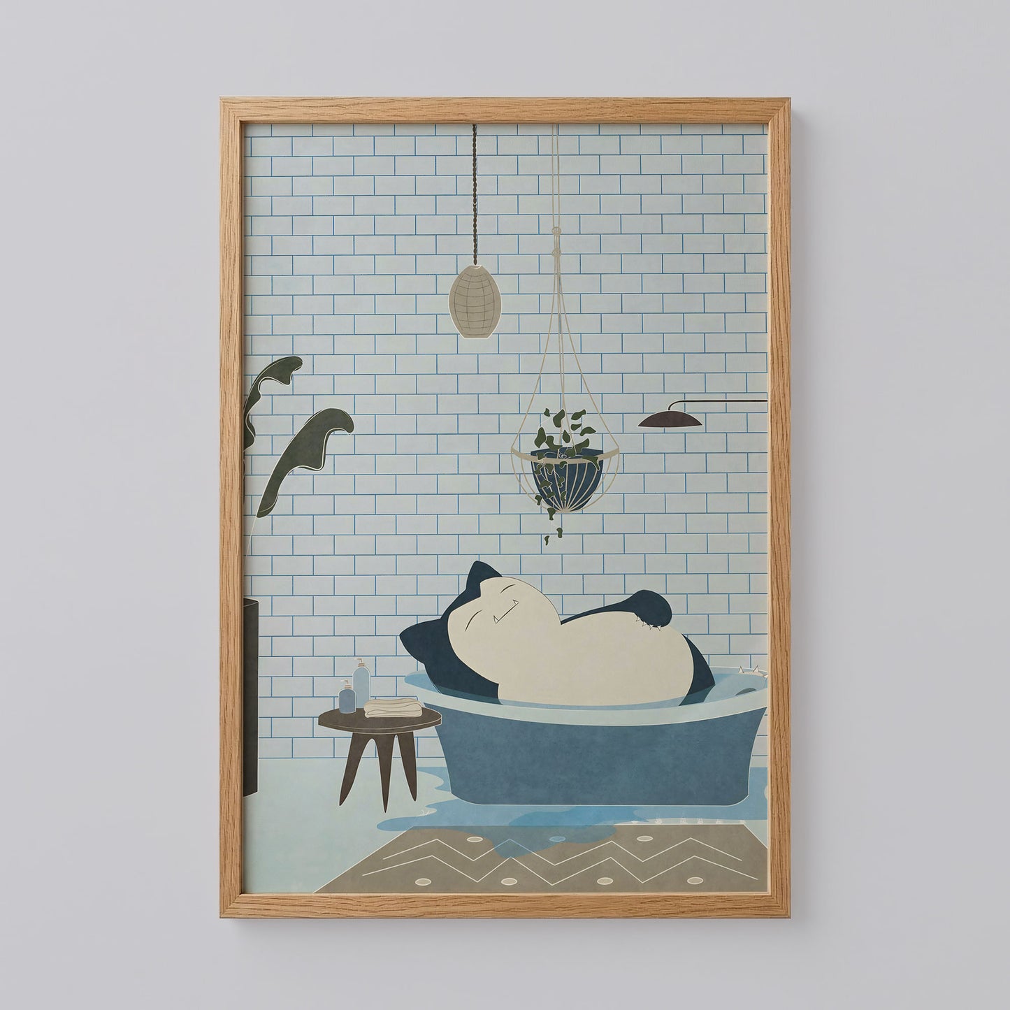 Snorlax Bath Time Art Print