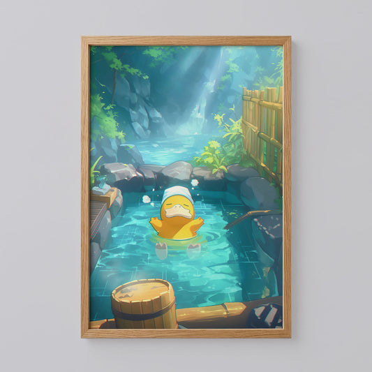 Psyduck Finds Serenity in a Hot Spring Poster
