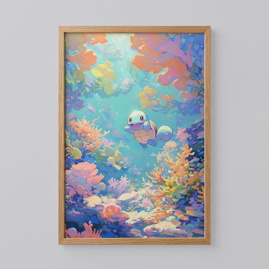 Squirtle Swimming Poster