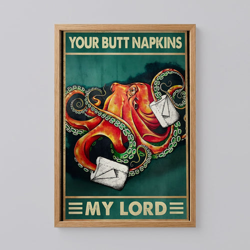 Octopus Toilet Paper Funny Poster