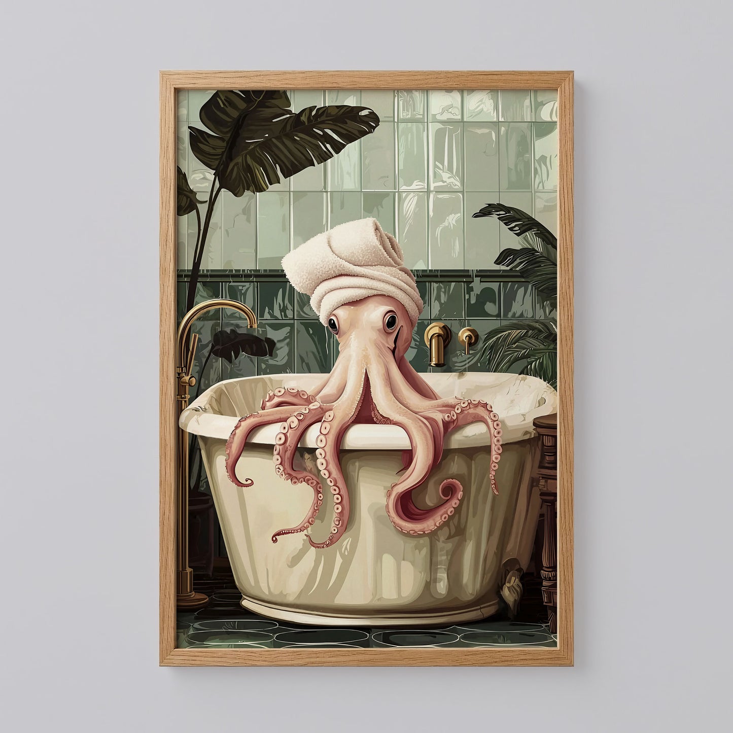 Octopus in the Bathtub Wall Art