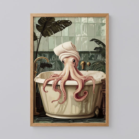 Octopus in the Bathtub Wall Art