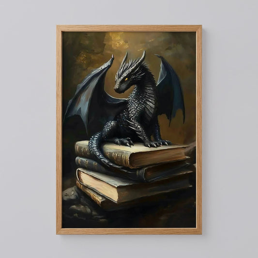 Vintage Dragon Book Print
