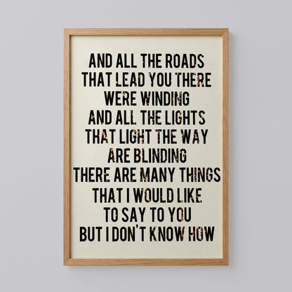 Oasis Poster, Indie Brit Pop Poster